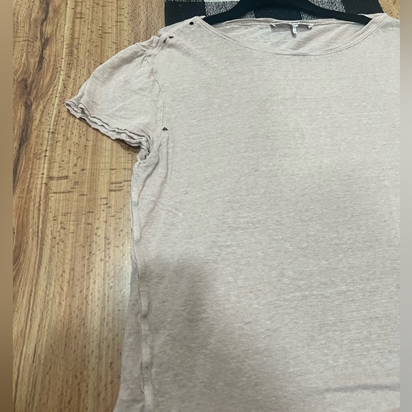 Frame distressed linen beige tee - Picture 3 of 11